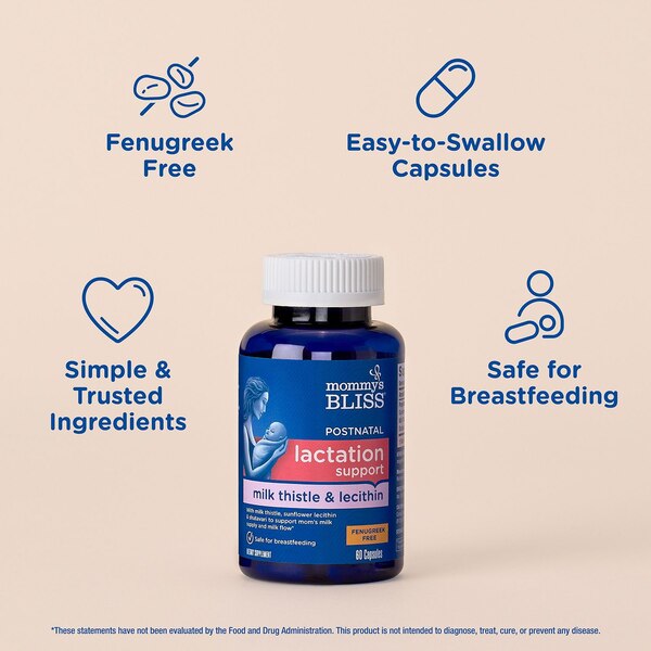 Mommy’s Bliss Lactation Support Milk Thistle & Lecithin, 60 CT