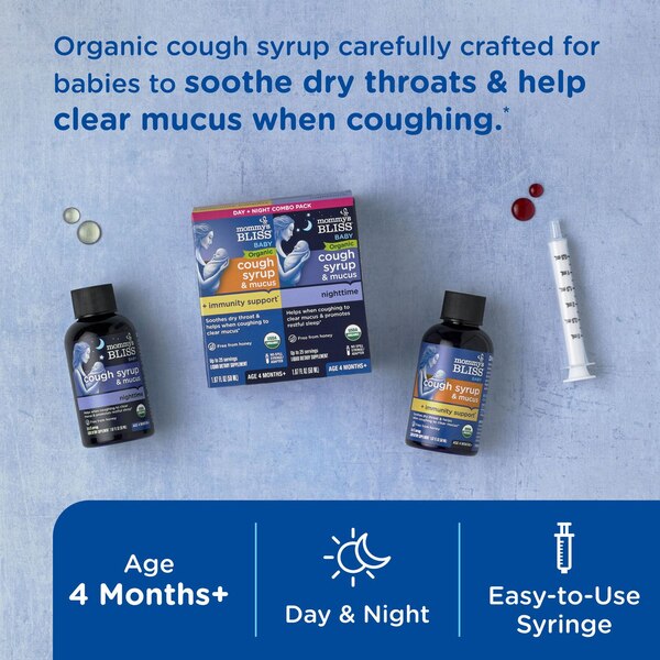 Mommy's Bliss Baby 4M+ DAY+NIGHT Cough Syrup Liquid Combo Pack