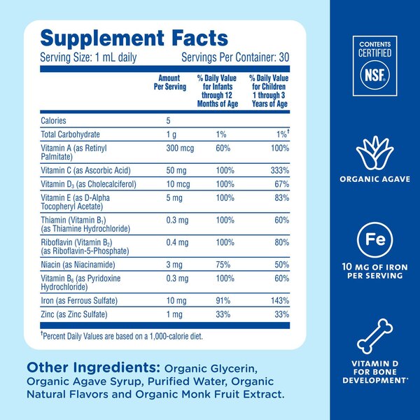 Mommy's Bliss Baby Multivitamin + Iron Drops, 1 FL OZ