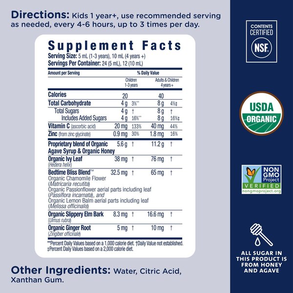 Mommy's Bliss Organic Kids Cough Syrup Night Time
