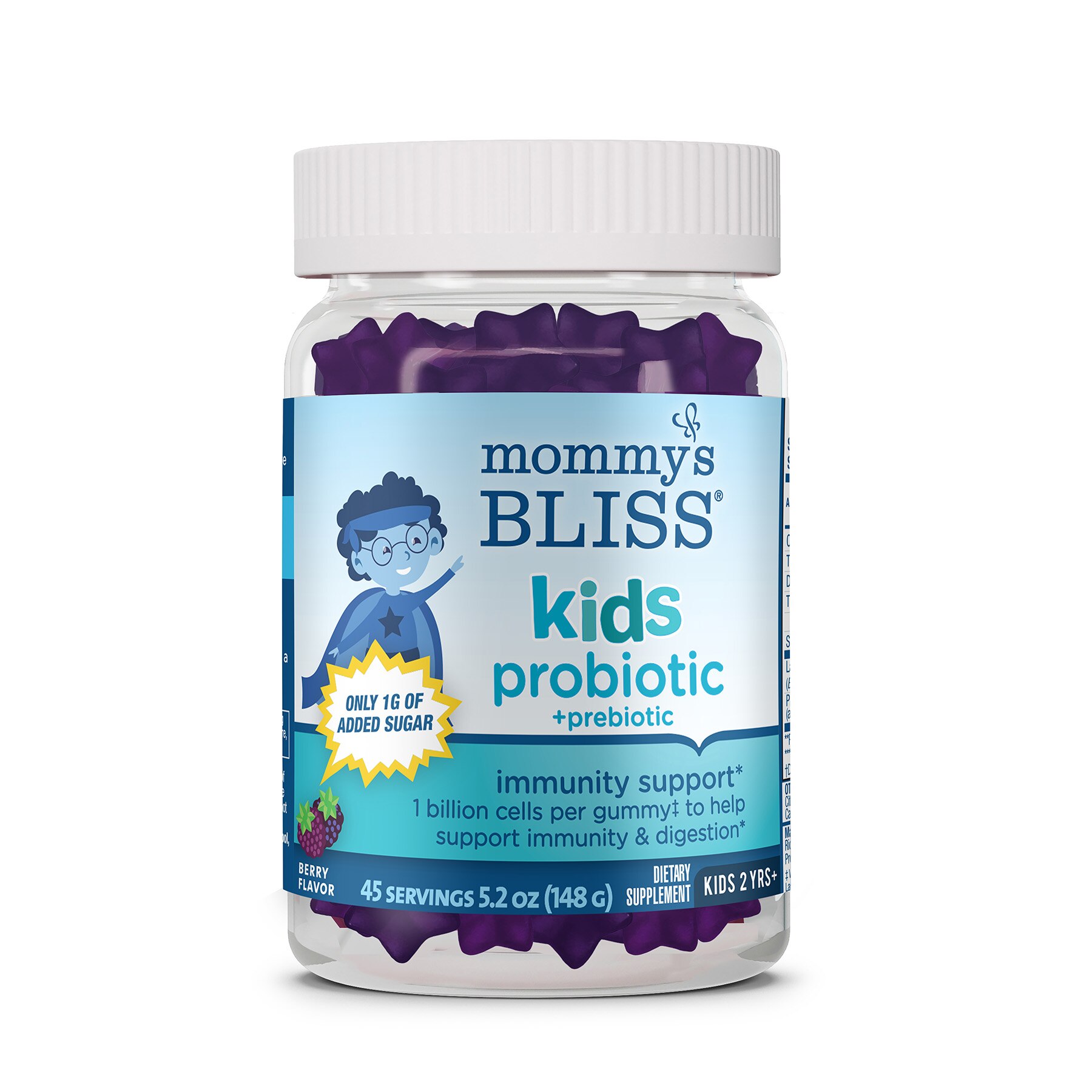 Mommy's Bliss Kids Probiotic + Prebiotic Gummies, Berry Flavor, 45 CT