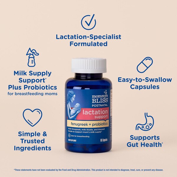 Mommy's Bliss Postnatal Lactation Support Capsules, 60 CT