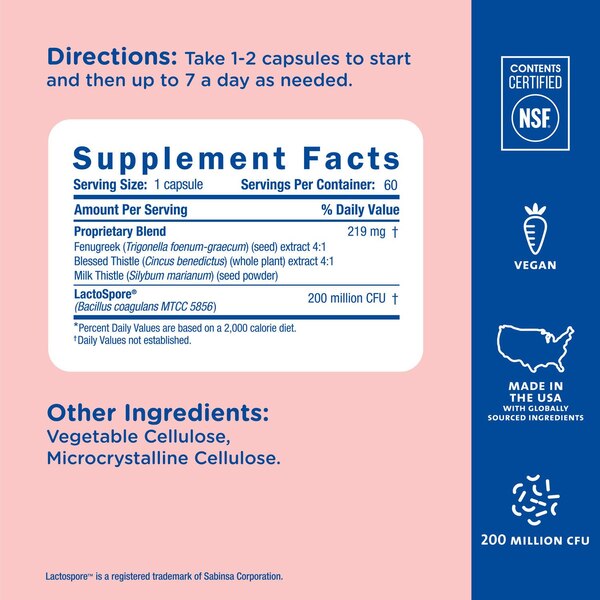 Mommy's Bliss Postnatal Lactation Support Capsules, 60 CT