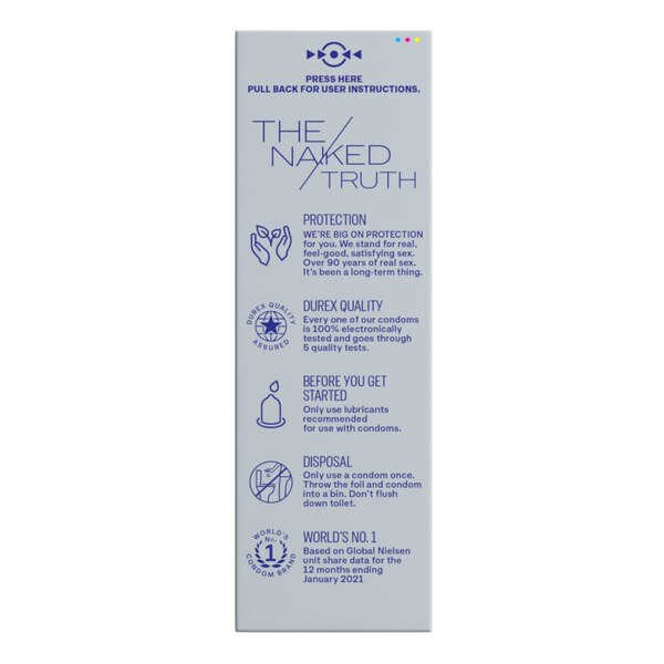 Durex Air Condoms, Extra Thin, Transparent Natural Rubber Latex Condoms