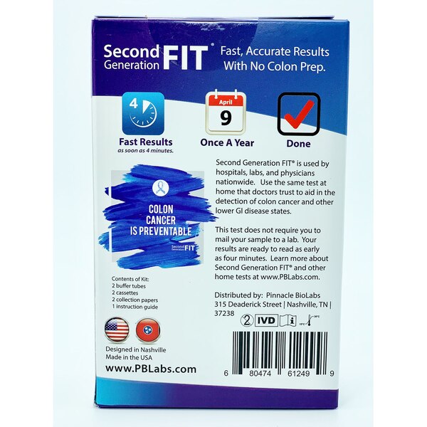 Second Generation FIT Home Colon Cancer Test
