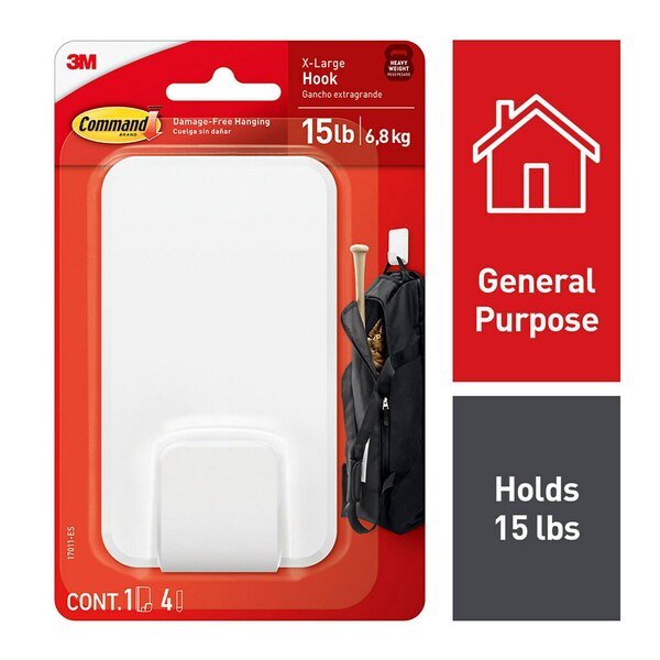 Command 15 lb X-Large Heavyweight Utility Hook, 1 ct