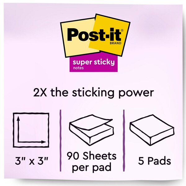 Post-It Super Sticky Greener Notes, Oasis Colors, 3 ct