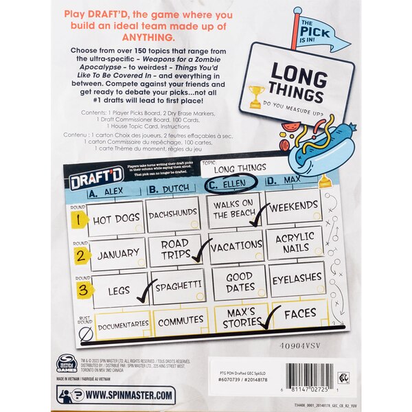 Spin Master Draft'd Board Game