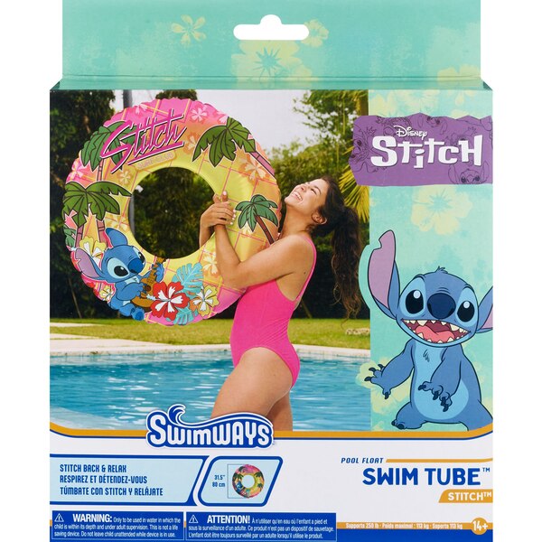 Swim Ways Disney Stitch Pool Float Swim Tube, 31.5 in