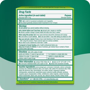 Dulcolax Stimulant Laxative Tablets, Overnight Relief, 50 Count, 25 Count, 100 Count, 10 Count