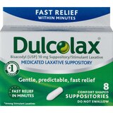 Dulcolax Fast Relief Medical Laxative Suppositories, 8 CT, thumbnail image