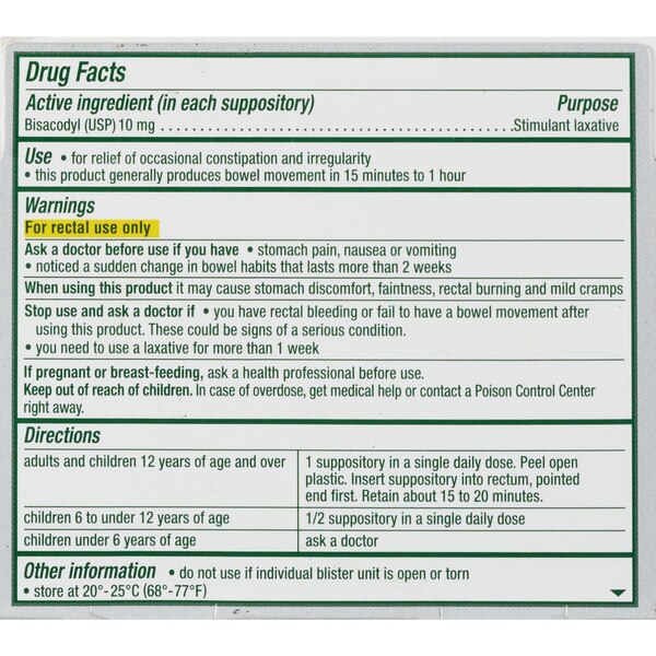 Dulcolax Fast Relief Medical Laxative Suppositories, 8 CT
