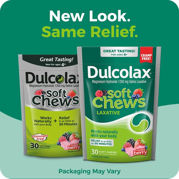 Dulcolax Soft Chews Laxative, Mixed Berry, 30 CT
