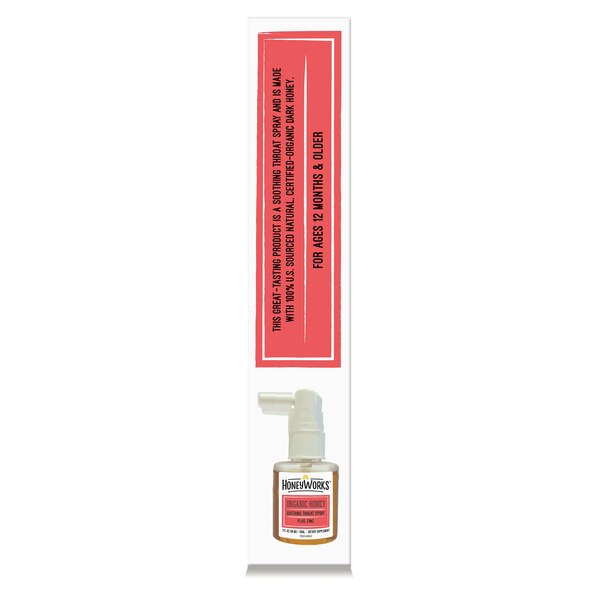 HoneyWorks Organic Honey Soothing Throat Spray with Zinc, 1 OZ