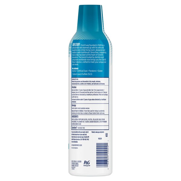 Oral-B Dry Mouth Oral Rinse Mouthwash, Moisturizing Mint, 475 mL (16 fl oz)