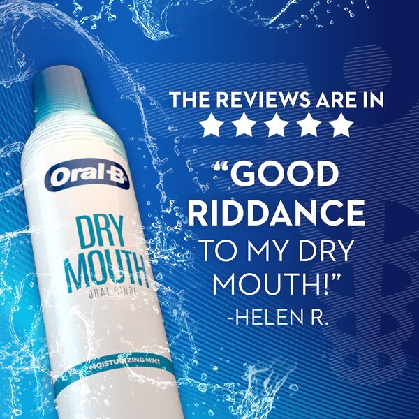 Oral-B Dry Mouth Oral Rinse Mouthwash, Moisturizing Mint, 475 mL (16 fl oz)
