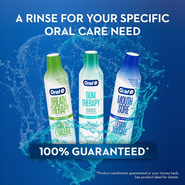 Oral-B Dry Mouth Oral Rinse Mouthwash, Moisturizing Mint, 475 mL (16 fl oz)