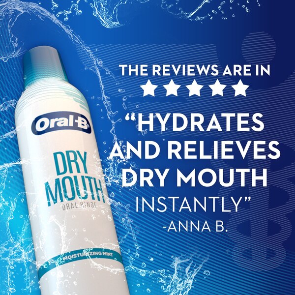 Oral-B Dry Mouth Oral Rinse Mouthwash, Moisturizing Mint, 475 mL (16 fl oz)