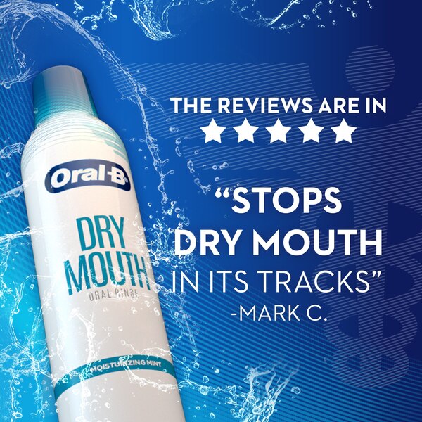 Oral-B Dry Mouth Oral Rinse Mouthwash, Moisturizing Mint, 475 mL (16 fl oz)