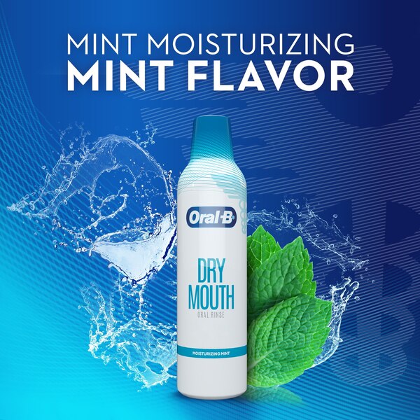 Oral-B Dry Mouth Oral Rinse Mouthwash, Moisturizing Mint, 475 mL (16 fl oz)
