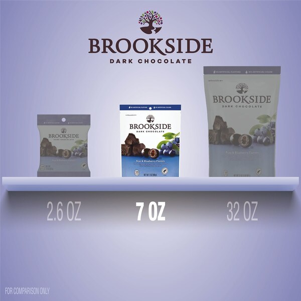 Brookside Dark Chocolate, Acai and Blueberry Flavored Snacking Chocolate Bag, 7 oz