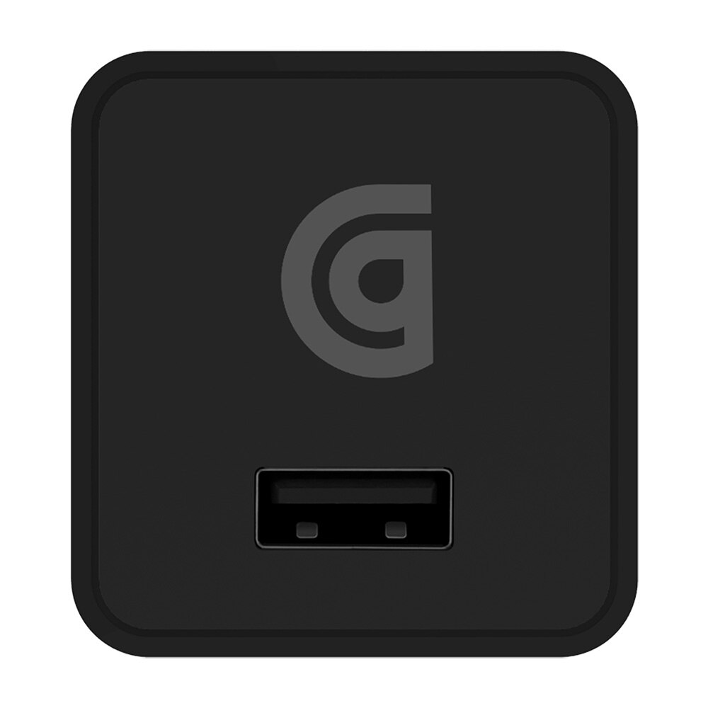 Griffin PowerBlock - Cargador de pared de 12 vatios USB-A universal con cable USB-A a Lightning - Negro. Garantía de por vida.