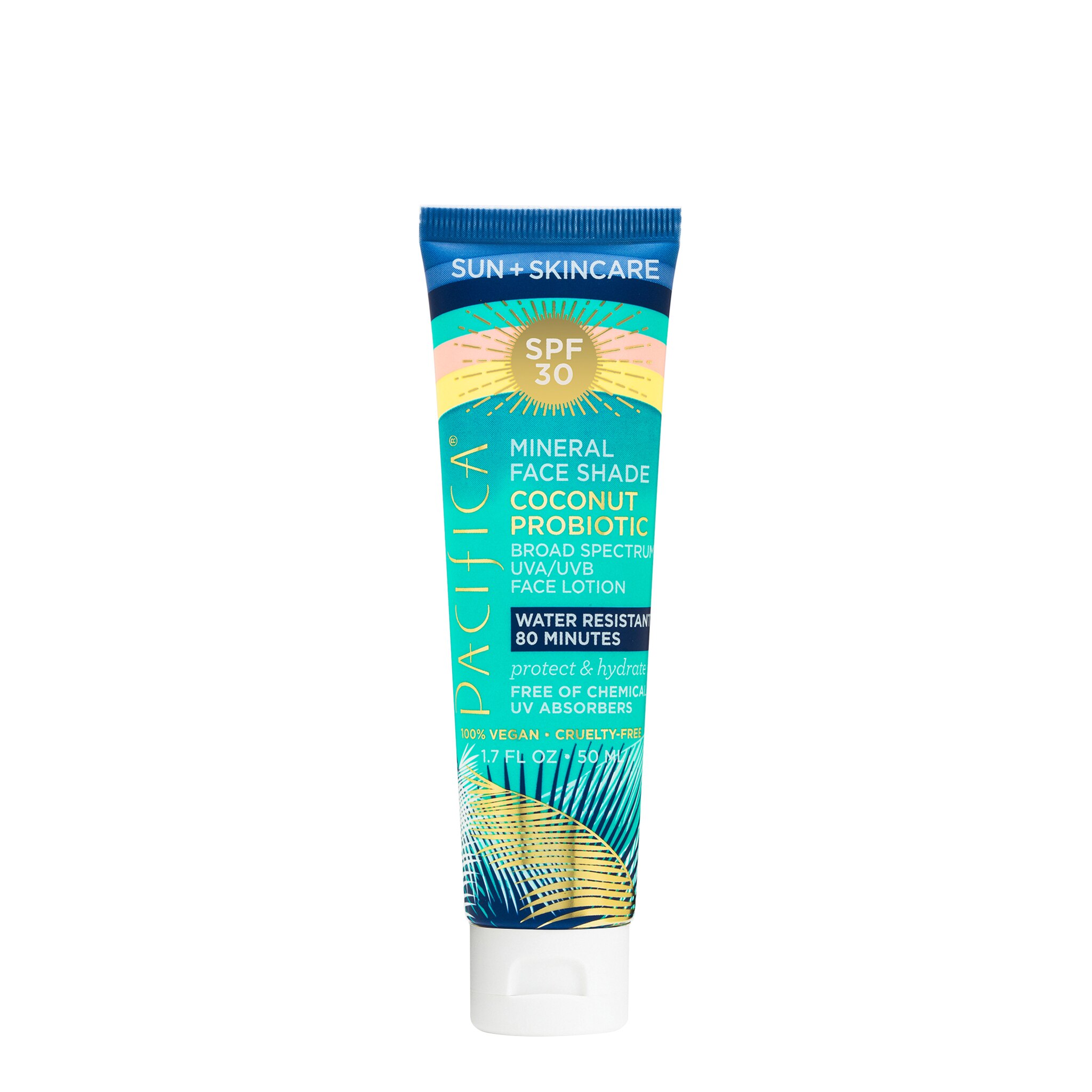 Pacifica Sun + Skincare Mineral Face Shade Coconut Probiotic SPF 30, 1.7 OZ