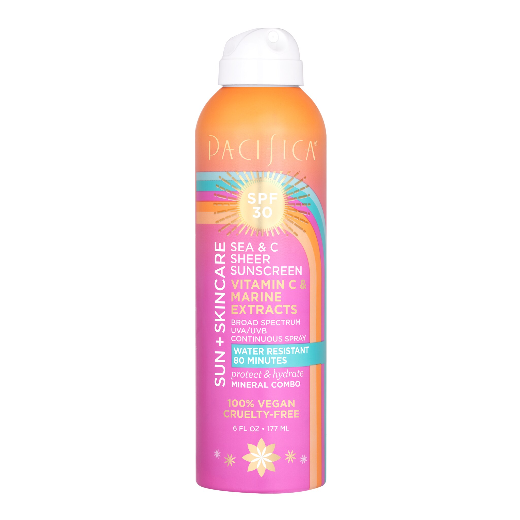 Pacifica Sun + Skincare - Combo de protector solar mineral, FPS 30, Sea & C, 6 oz