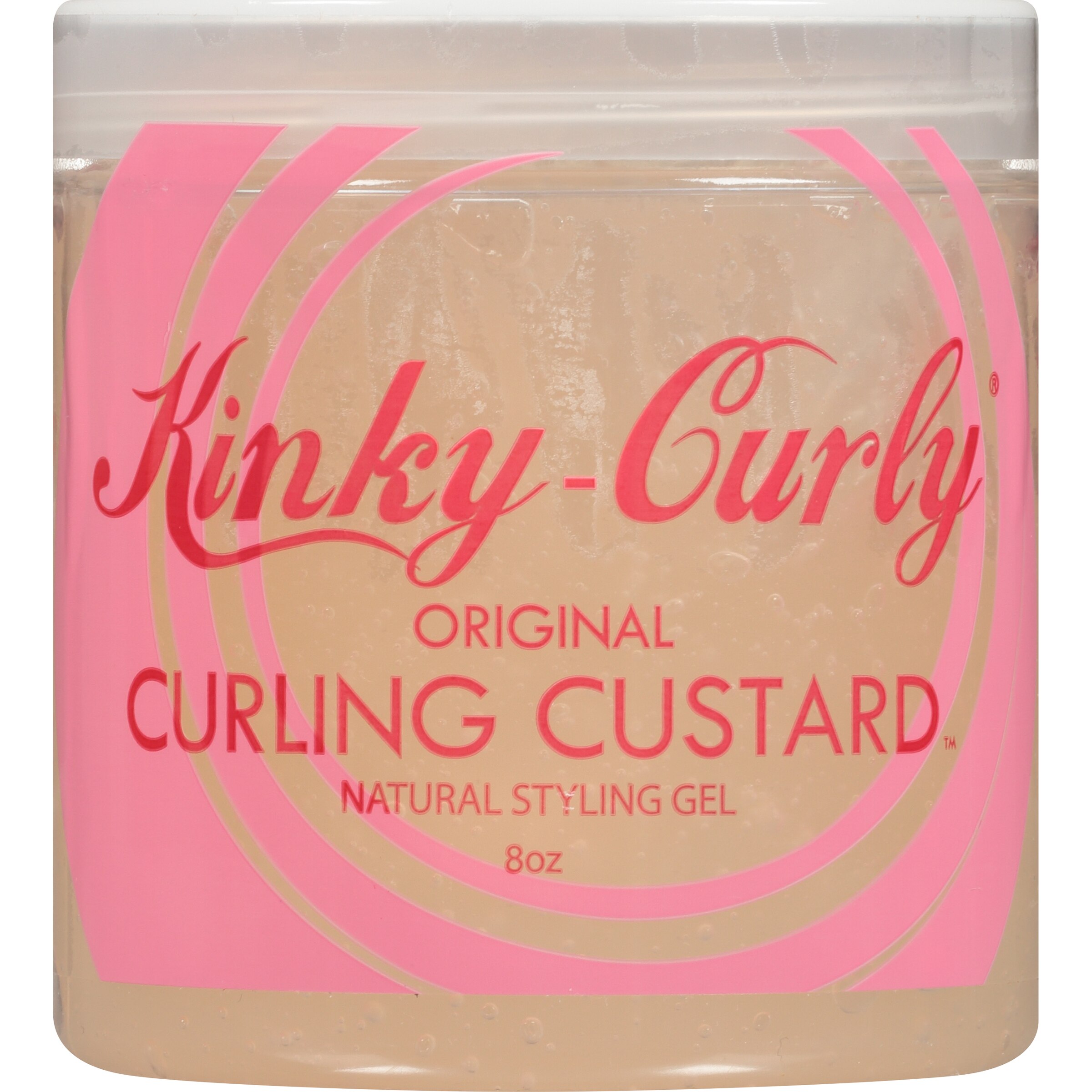 Kinky-Curly Curling Custard - Gel modelador natural, 8 oz