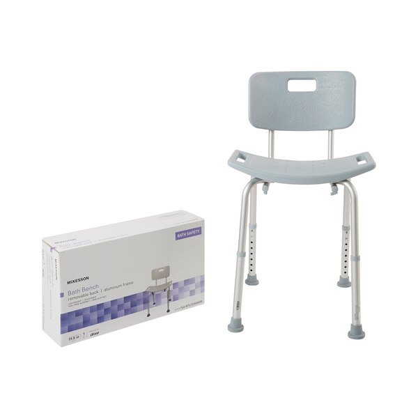 McKesson Bath Bench 19-1/4 Inch Seat Width 300 lbs. Weight Capacity, Gray