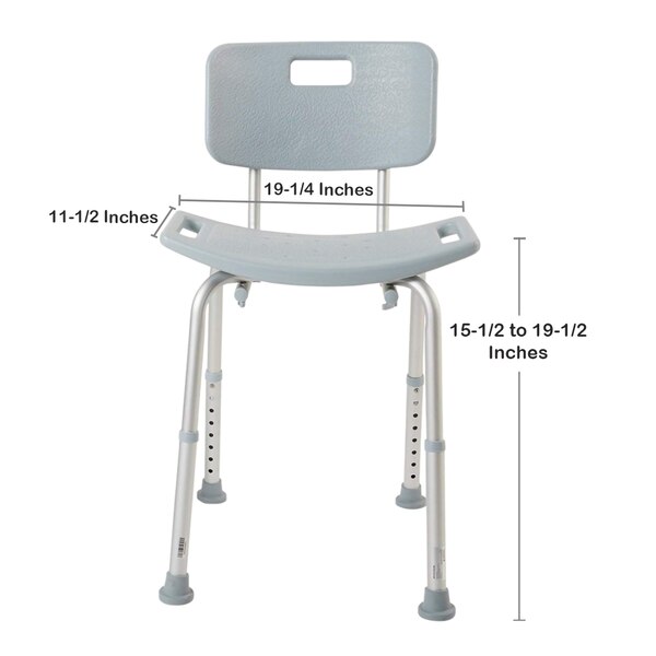 McKesson Bath Bench 19-1/4 Inch Seat Width 300 lbs. Weight Capacity, Gray