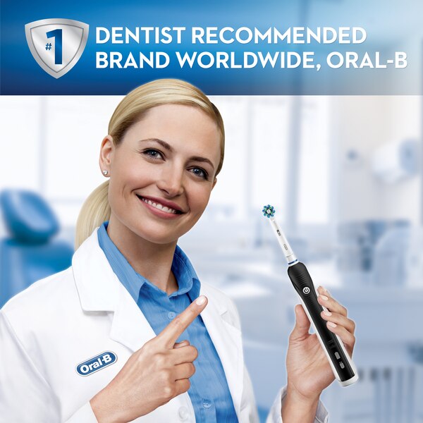 Oral-B Pro 1000 Rechargeable Electric Toothbrush with CrossAction Brush Head, Black