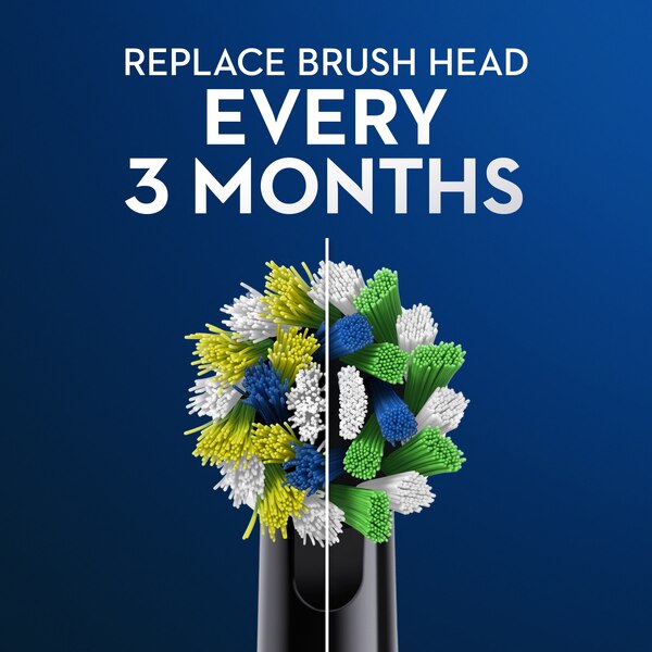 Oral-B CrossAction Electric Toothbrush Replacement Brush Head Refills, Black, 3/Pack