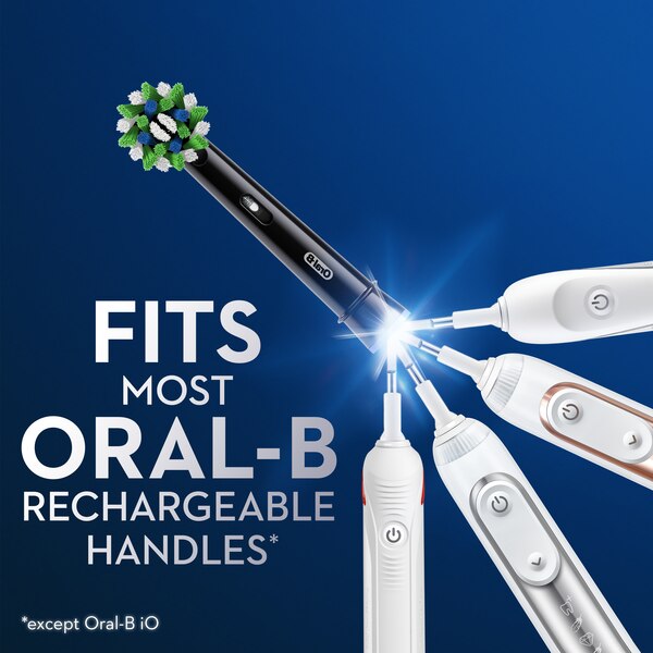 Oral-B CrossAction Electric Toothbrush Replacement Brush Head Refills, Black, 3/Pack