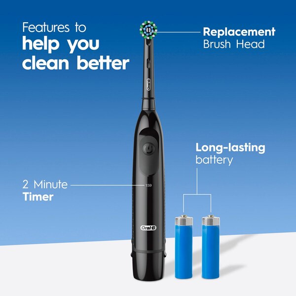 Oral-B Pro-Health Clinical, Superior Clean, Battery Powered Toothbrush, Black
