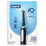 Oral-B iO Series 3 Rechargeable Electric Toothbrush with Handle, Charger, and Brush Head, Black, thumbnail image