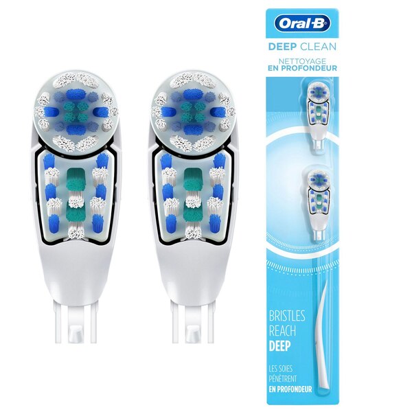Oral-B Deep Clean Battery Powered Toothbrush Replacement Brush Heads, 2 pack