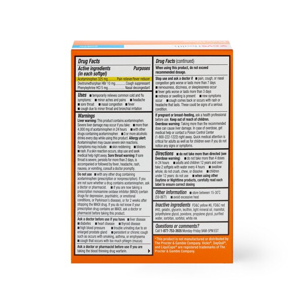 CVS Health - Cápsulas blandas para los síntomas del resfriado y la gripe, para el día, no causa somnolencia