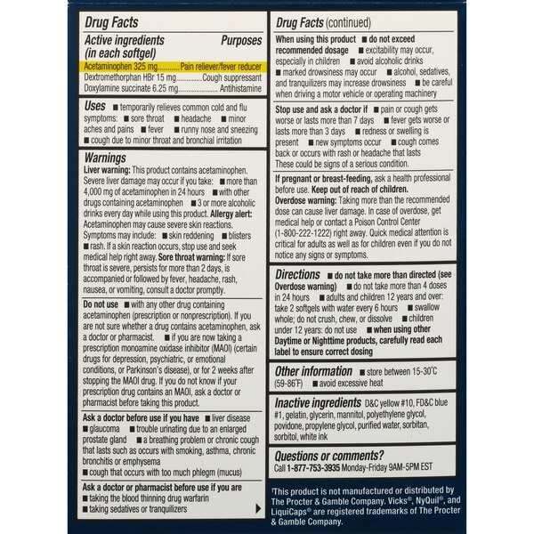 CVS Health Multi-Symptom Nighttime Cold/Flu Relief Softgels