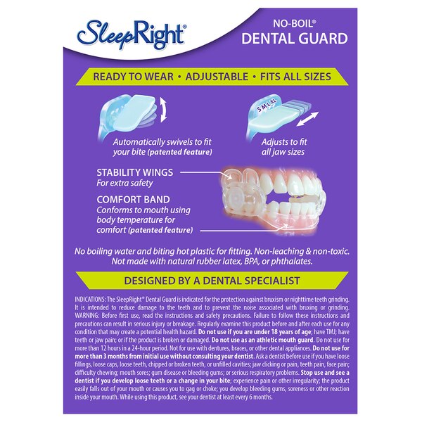 SleepRight Dura-Comfort Dental Guard for Nighttime Teeth Grinding, Bruxism