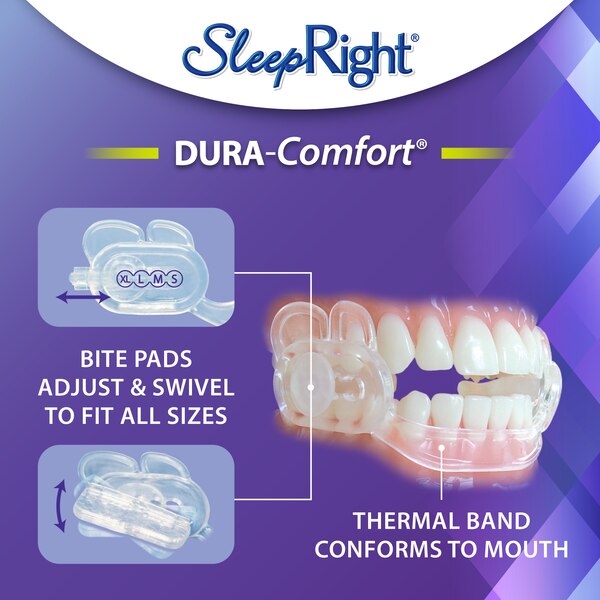 SleepRight Dura-Comfort Dental Guard for Nighttime Teeth Grinding, Bruxism