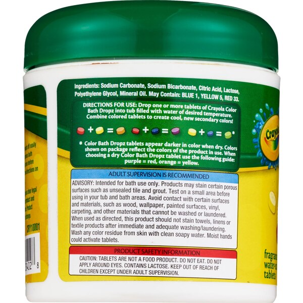 Crayola Color Bath Dropz, 60 Tablets