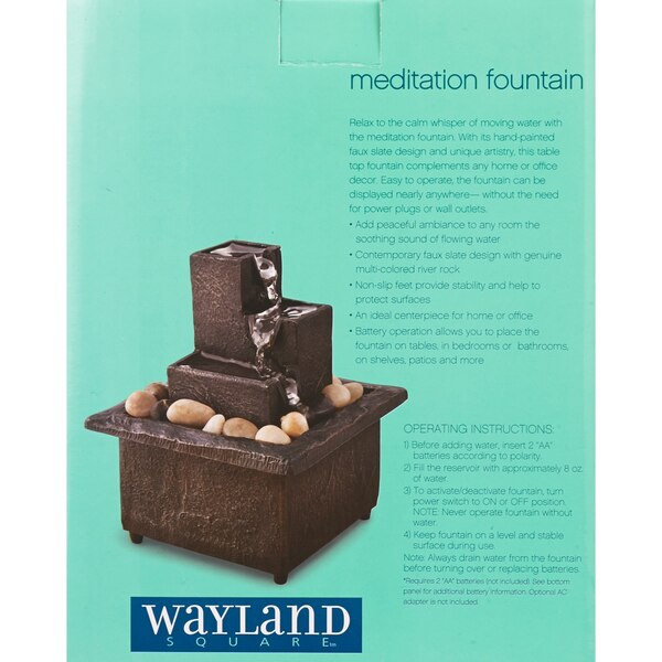 Wayland - Fuente para meditar cuadrada, estilos surtidos
