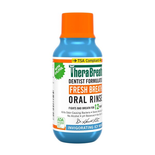 TheraBreath Oral Rinse, Fresh Breath, Icy Mint, 3 OZ