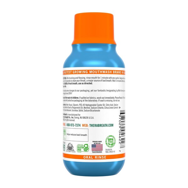 TheraBreath Oral Rinse, Fresh Breath, Icy Mint, 3 OZ
