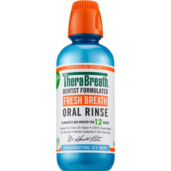 TheraBreath 24-Hour Fresh Breath Oral Rinse, Alcohol-Free, Invigorating Icy Mint