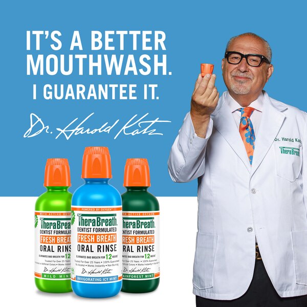 TheraBreath 24-Hour Fresh Breath Oral Rinse, Alcohol-Free, Invigorating Icy Mint
