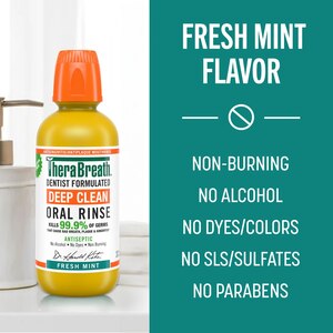 Therabreath Deep Clean Oral Rinse, Fresh Mint, 16 OZ