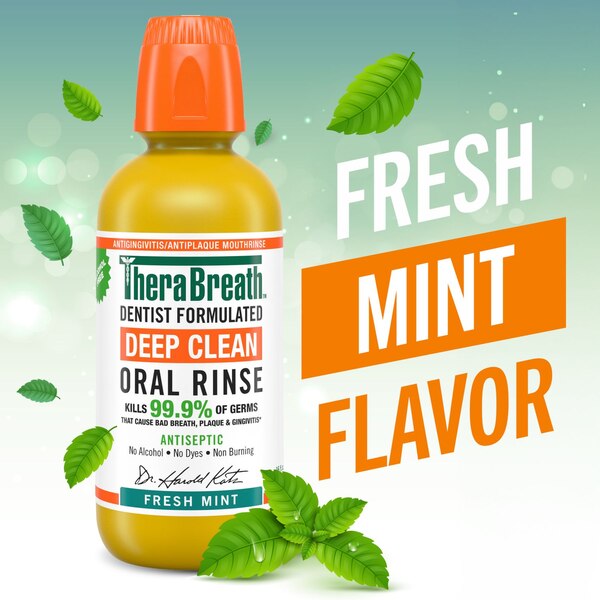 Therabreath Deep Clean Oral Rinse, Fresh Mint, 16 OZ