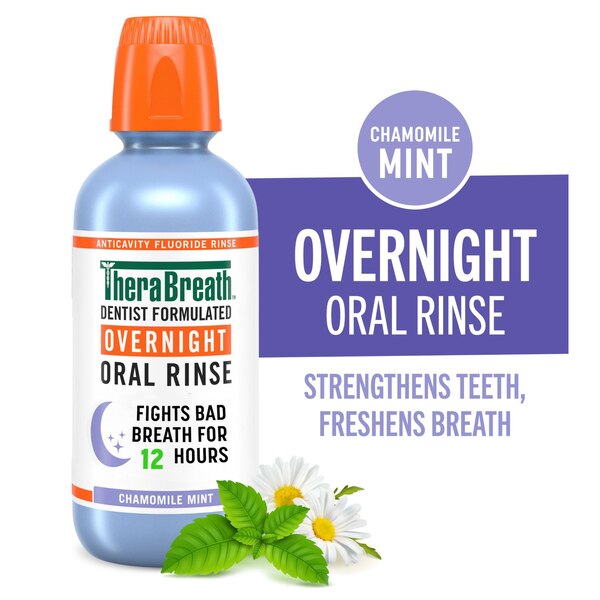 Therabreath Overnight Oral Rinse, Chamomile Mint, 16 OZ